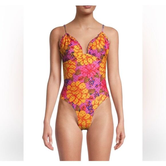 🌺 Farm Rio One-Piece Swimsuit – Size XS/Small – NEW - Picture 2 of 6